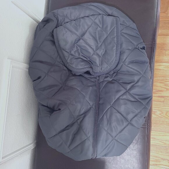 Cozy Infant Car Seat Cover - Gray Quilt - Reversible - Baby Car Seat Cover - Picture 1 of 10